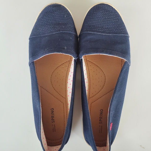 Navy canvas slip on sneakers - Picture 2 of 5
